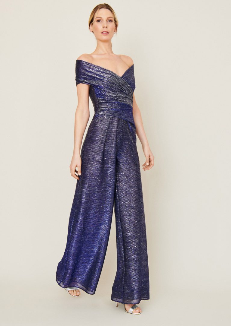 Talbot Runhof Jumpsuits | Overall Made Of Sprinkled Metallic Voile ...